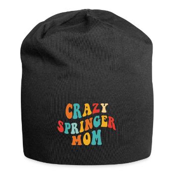 Crazy Springer Mom - Geschenk für Frauchen - Jersey-Beanie - Schwarz - Vorne