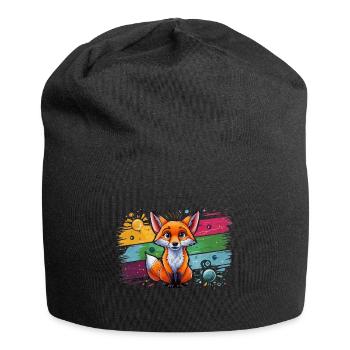 Fox - Illustration - Jersey Beanie - black - Front