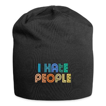 Je déteste les gens - Bonnet en jersey - noir - Devant