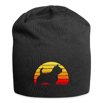 Norwich Terrier Dog Sun Vintage - Jersey Beanie - black - Front