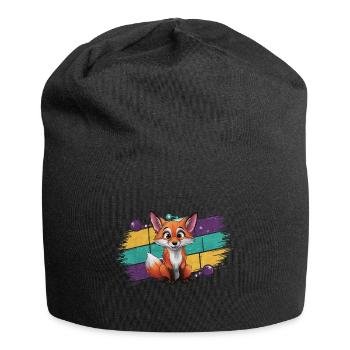 Fox - Illustration - Jersey Beanie - black - Front