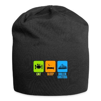 manger le cadeau de temps libre de montagnes russes de sommeil - Bonnet en jersey - noir - Devant