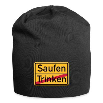 Saufen - Jersey-Beanie - Schwarz - Vorne