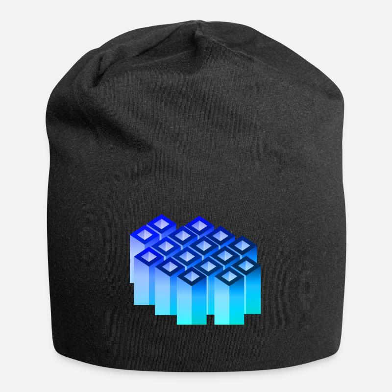 abstrakt Warben Kunst 1 - Jersey-Beanie - Schwarz
