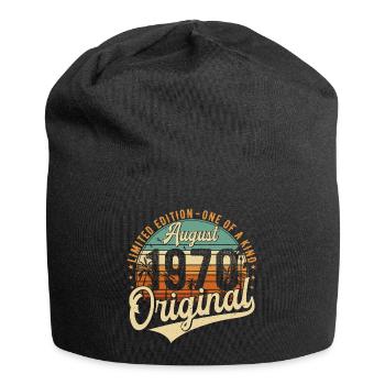 Août 1970 Vintage Anniversaire Rétro - Bonnet en jersey - noir - Devant