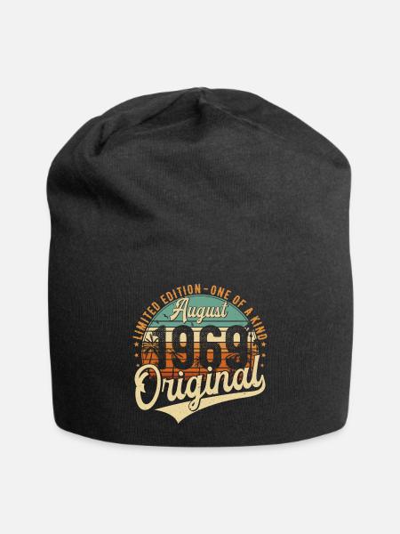 August 1969 Vintage Jahrgang Geburtstag Retro - Jersey-Beanie - Schwarz