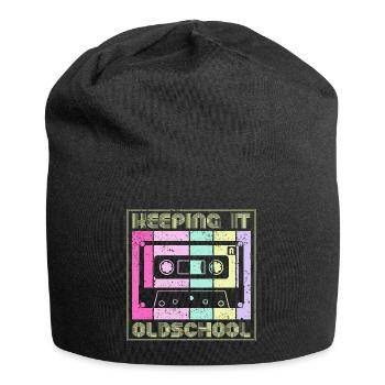 80er 90er Jahre Kassette Mixtape Retro Lustig - Jersey-Beanie - Schwarz - Vorne
