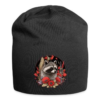 Waschbär Waldtiere - Jersey-Beanie - Schwarz - Vorne