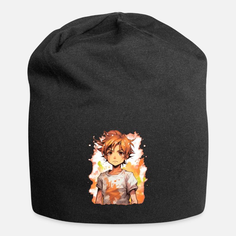 Anime Boy - Jersey Beanie - black
