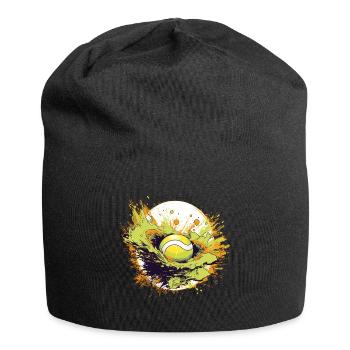 Tennis ball - Jersey-Beanie - Schwarz - Vorne