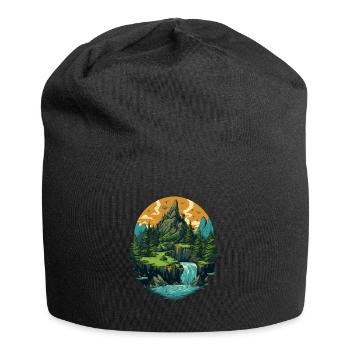 Paysage - Bonnet en jersey - noir - Devant