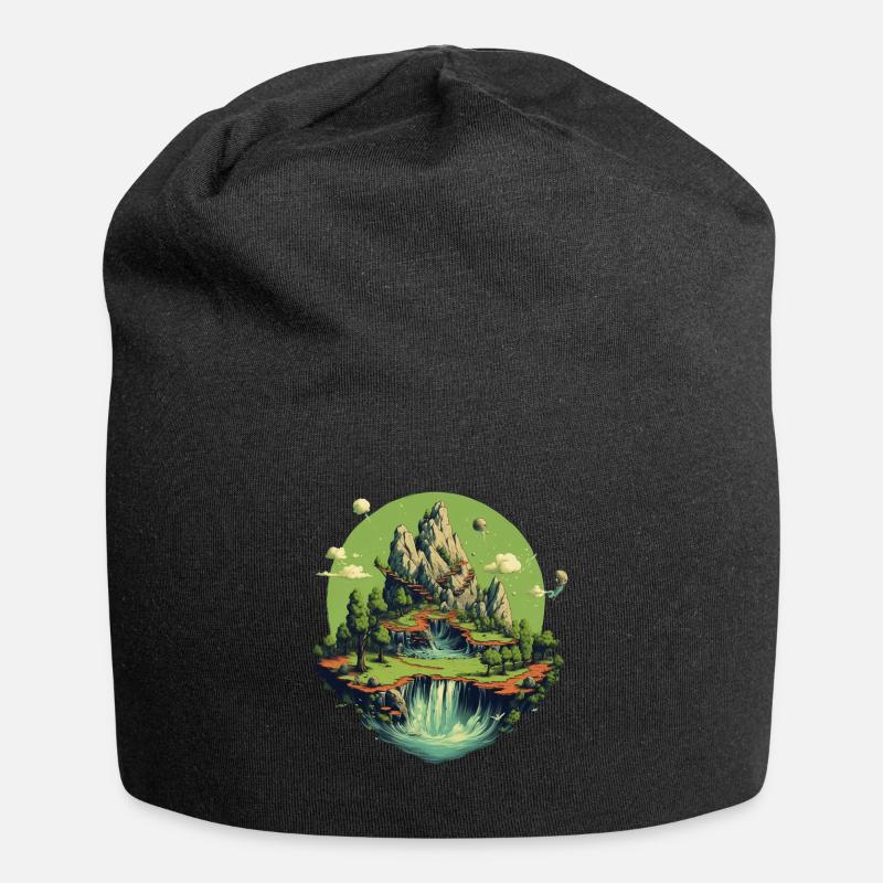 Landschaft - Jersey-Beanie - Schwarz
