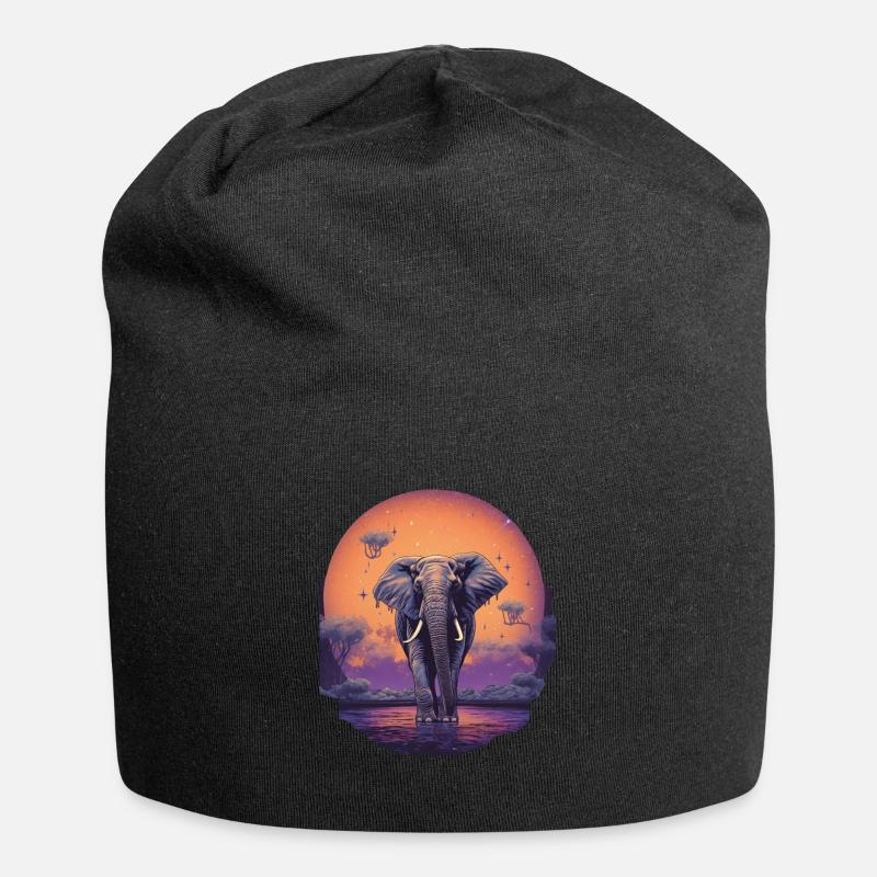 Éléphant - Bonnet en jersey - noir