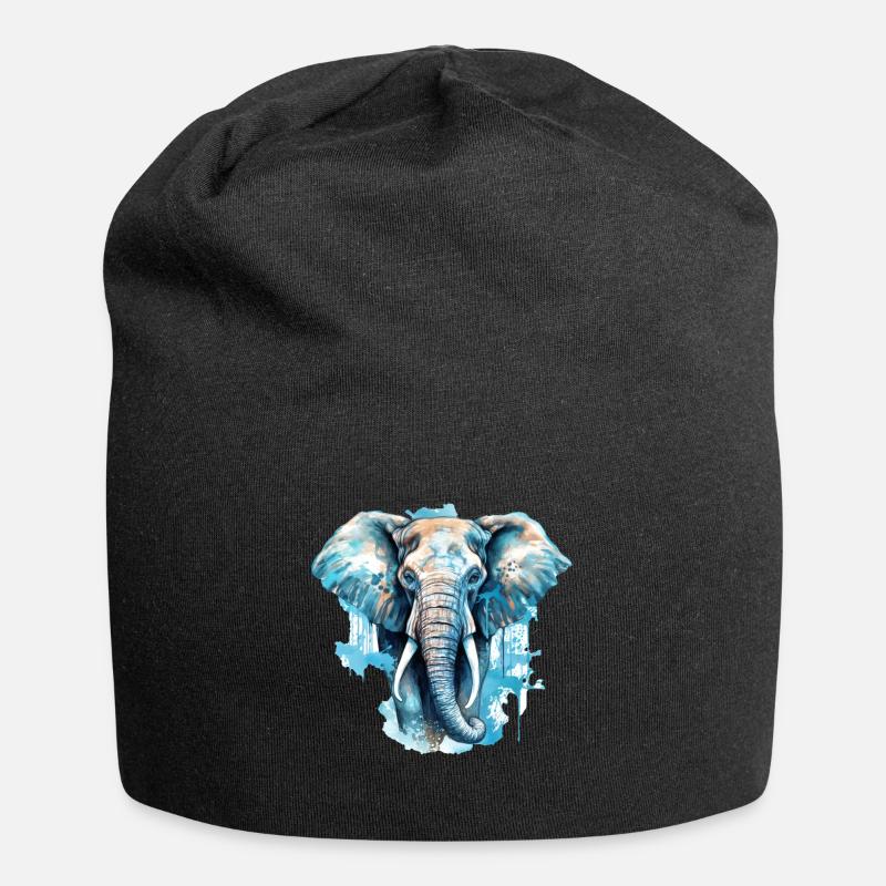 Elefant - Jersey-Beanie - Schwarz