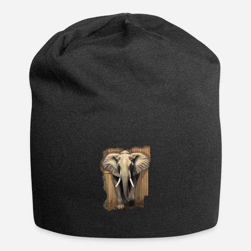 Éléphant - Bonnet en jersey - noir