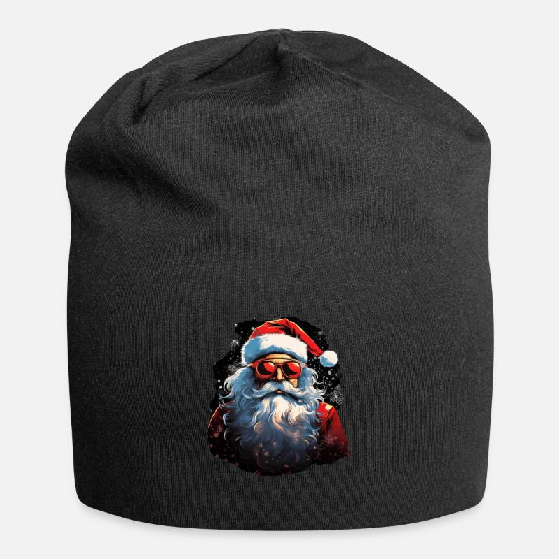 Weihnachtsmann - Jersey-Beanie - Schwarz
