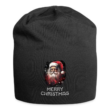 Weihnachtsmann - Marry Christmas - Jersey-Beanie - Schwarz - Vorne