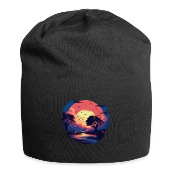 Paysage - Bonnet en jersey - noir - Devant