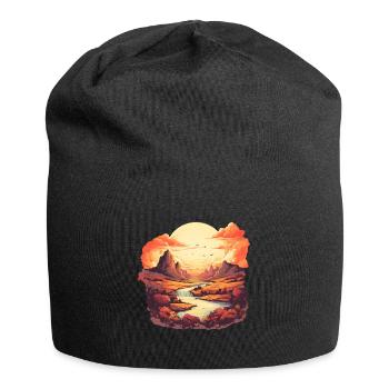 Paysage - Bonnet en jersey - noir - Devant