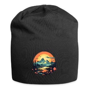 Paysage - Bonnet en jersey - noir - Devant