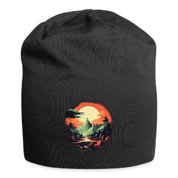 Paysage - Bonnet en jersey - noir - Devant