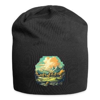 Paysage - Bonnet en jersey - noir - Devant