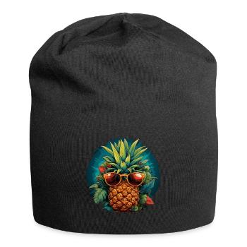 Ananas - Jersey-Beanie - Schwarz - Vorne