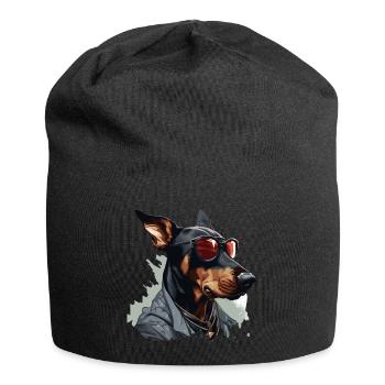 Protecteur urbain | Doberman Graffiti - Bonnet en jersey - noir - Devant
