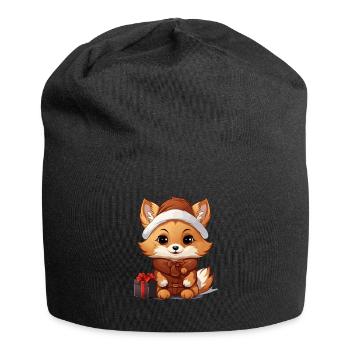Design de Noël Renard - Style Kawaii - Bonnet en jersey - noir - Devant