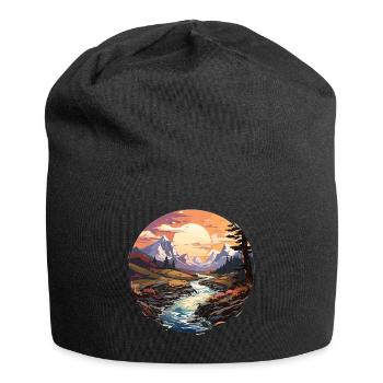 Landscape - Illustration - Jersey Beanie - black - Front