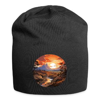 Landscape - Illustration - Jersey Beanie - black - Front