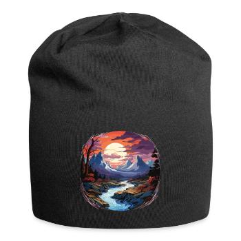 Landscape - Illustration - Jersey Beanie - black - Front