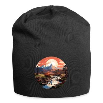 Landscape - Illustration - Jersey Beanie - black - Front