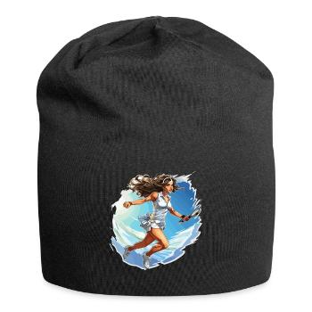 Joueur de tennis - illustration - Bonnet en jersey - noir - Devant