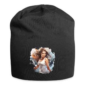 Joueur de tennis - illustration - Bonnet en jersey - noir - Devant