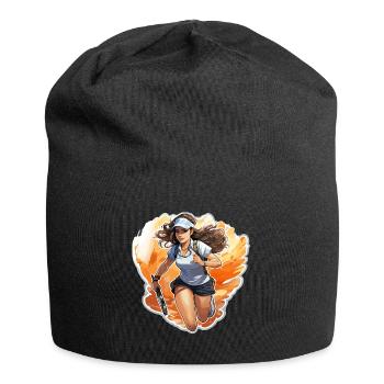 Joueur de tennis - illustration - Bonnet en jersey - noir - Devant