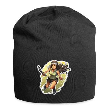 Joueur de tennis - illustration - Bonnet en jersey - noir - Devant