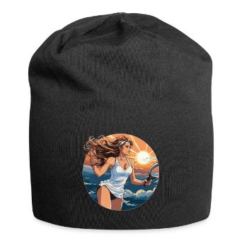 Joueur de tennis - illustration - Bonnet en jersey - noir - Devant