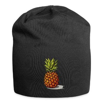 Ananas - Illustration - Jersey-Beanie - Schwarz - Vorne