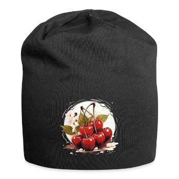 Cherry - illustration - Jersey Beanie - black - Front