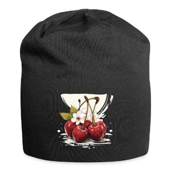 Cherry - illustration - Jersey Beanie - black - Front