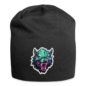 Wolf - Illustration - Jersey Beanie - black - Front