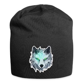 Wolf - Illustration - Jersey Beanie - black - Front