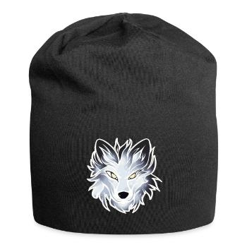 Wolf - Illustration - Jersey-Beanie - Schwarz - Vorne