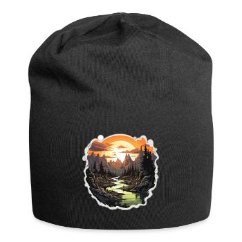 Landscape - Illustration - Jersey Beanie - black - Front