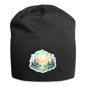 Landscape - Illustration - Jersey Beanie - black - Front
