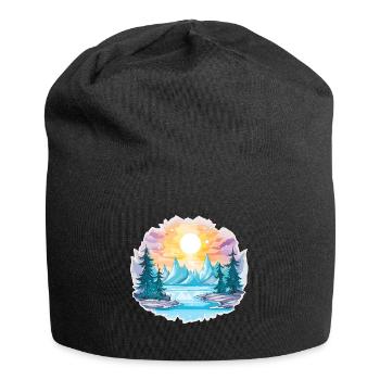 Landscape - Illustration - Jersey Beanie - black - Front