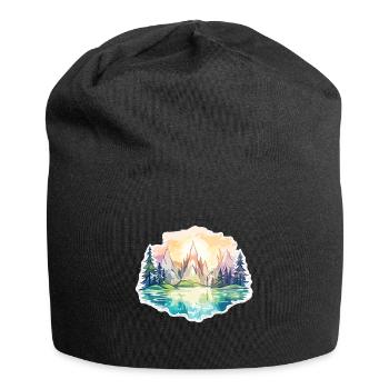 Paysage - Illustration - Bonnet en jersey - noir - Devant