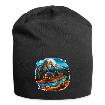 Paysage - Illustration - Bonnet en jersey - noir - Devant