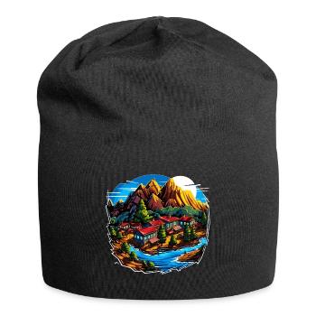Landscape - Illustration - Jersey Beanie - black - Front